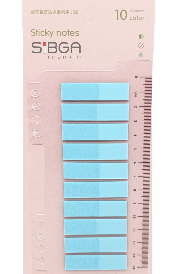 Şeffaf Mavi Postit Post-it Post it. Kitap Ayracı Ayraç Plastik Postit Sticker Not Kağıdı 200 yaprak