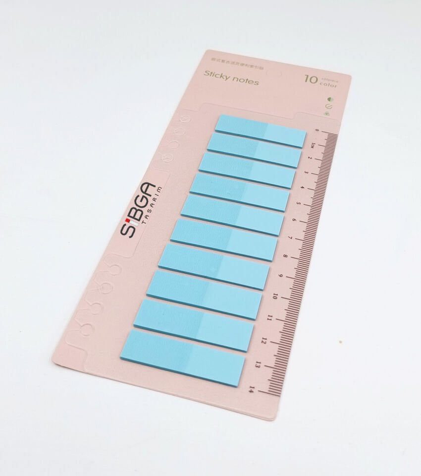 Şeffaf Mavi Postit Post-it Post it. Kitap Ayracı Ayraç Plastik Postit Sticker Not Kağıdı 200 yaprak