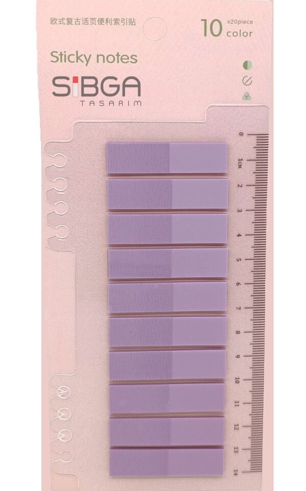 Şeffaf Eflatun Postit Post-it Post it. Kitap Ayracı Ayraç Plastik Postit Sticker Not Kağıdı 200 yaprak