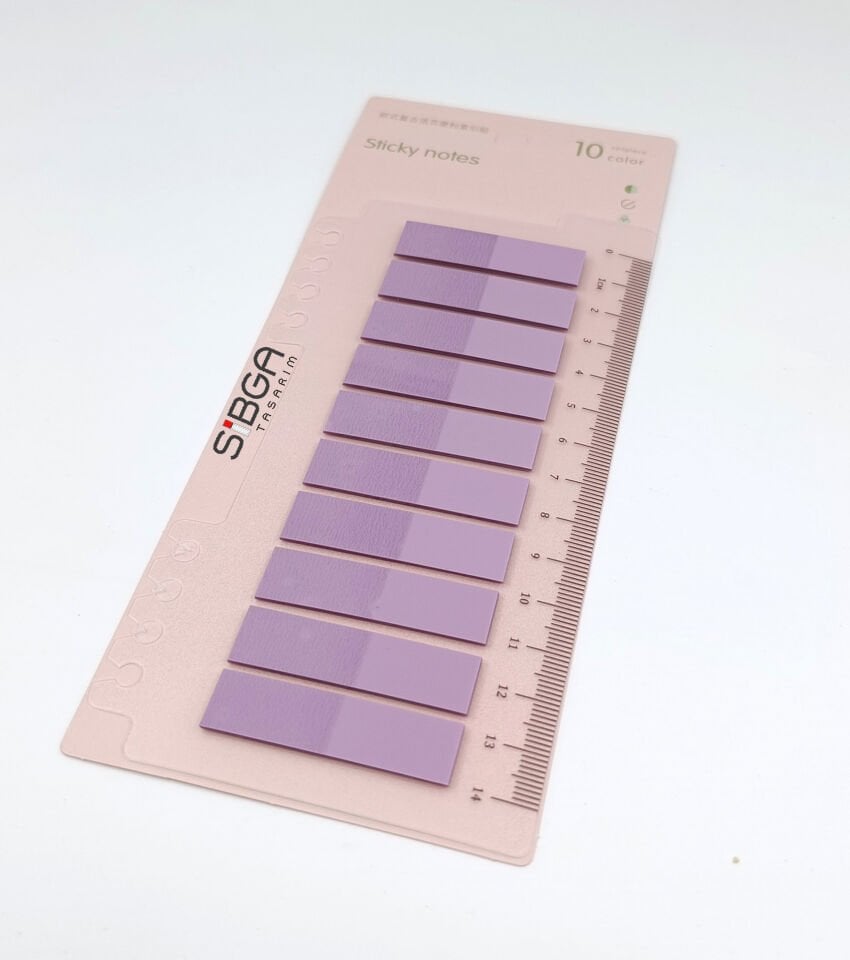Şeffaf Eflatun Postit Post-it Post it. Kitap Ayracı Ayraç Plastik Postit Sticker Not Kağıdı 200 yaprak